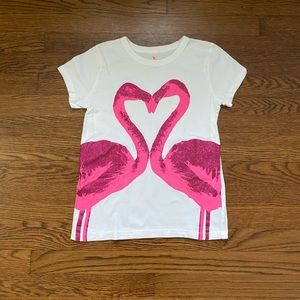 J. Crew Crewcuts girls flamingo heart T-shirt. Size 10